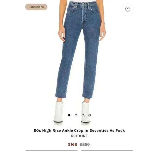 REDONE Jeans 90s High Rise Straight Crop 70s As F**CK REVOLVE Raw Hem - Picture 14 of 16